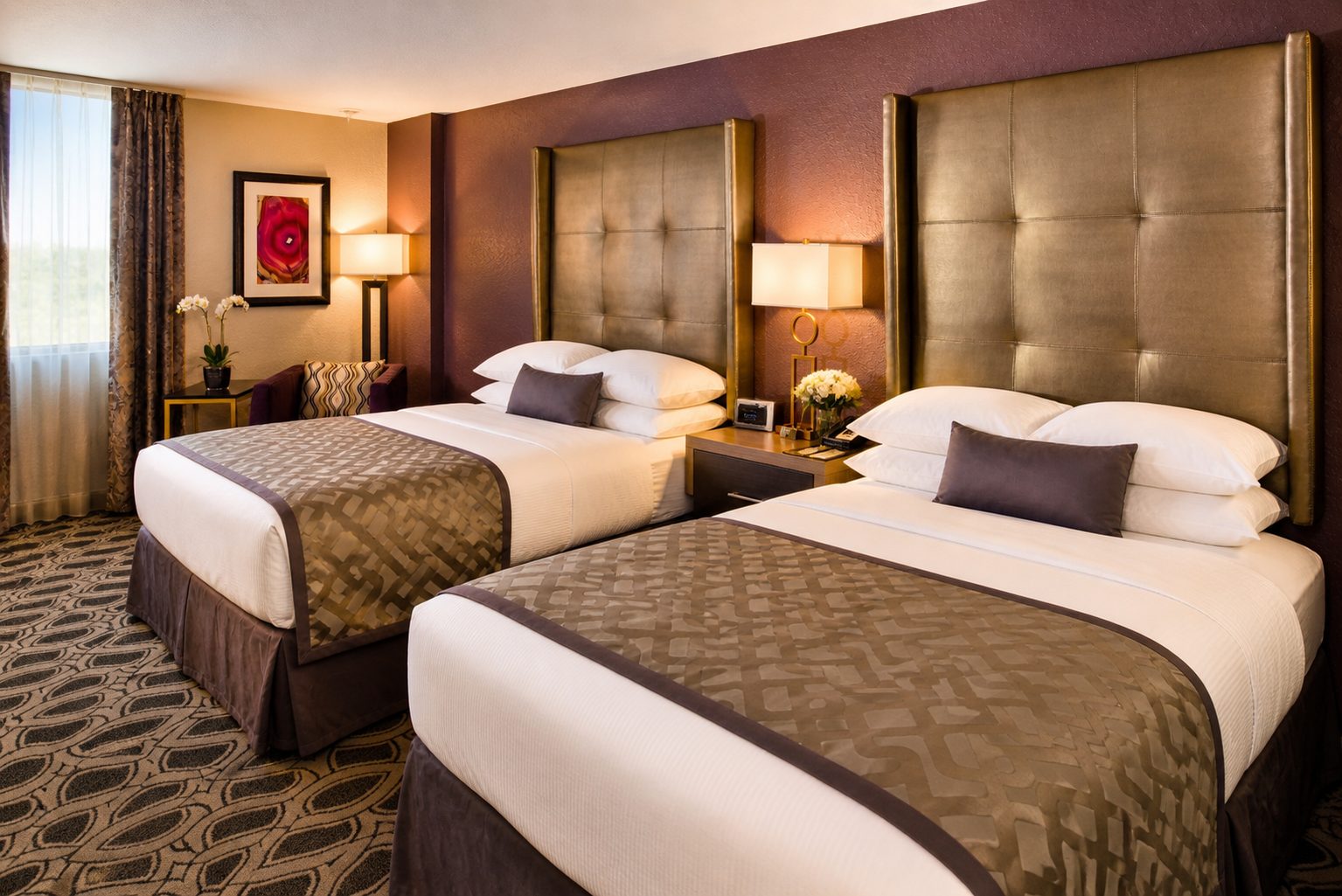 Two queen guest room at hotel near University of Central Florida campus